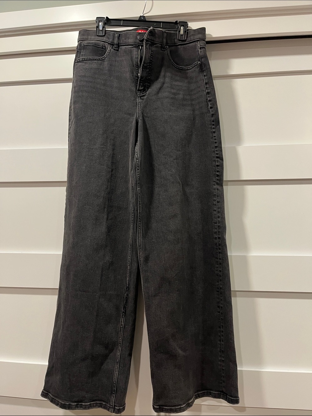 SPANX Black Wide-Leg High-Rise Jeans